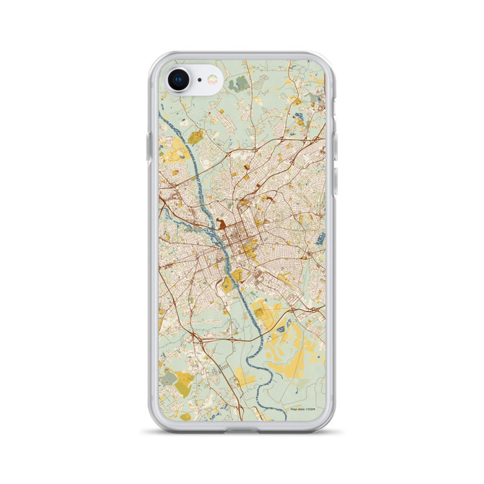 Custom Columbia South Carolina Map iPhone SE Phone Case in Woodblock