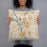 Person holding 18x18 Custom Columbia South Carolina Map Throw Pillow in Woodblock