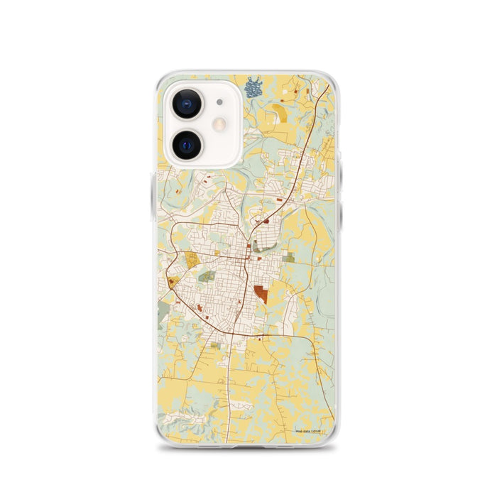 Custom Columbia Tennessee Map iPhone 12 Phone Case in Woodblock