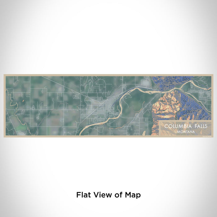Flat View of Map Custom Columbia Falls Montana Map Enamel Mug in Afternoon