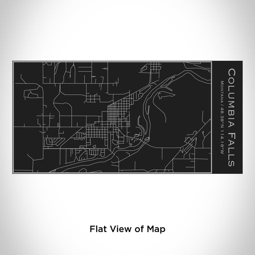 Rendered View of Columbia Falls Montana Map Engraving on 17oz Stainless Steel Insulated Cola Bottle in Black