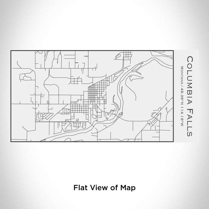 Rendered View of Columbia Falls Montana Map Engraving on 17oz Stainless Steel Insulated Cola Bottle in White
