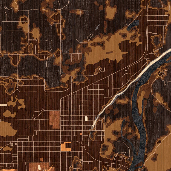 Columbia Falls Montana Map Print in Ember Style Zoomed In Close Up Showing Details