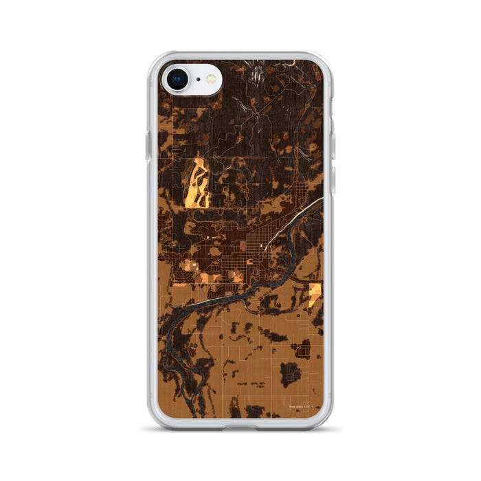 Custom Columbia Falls Montana Map iPhone SE Phone Case in Ember