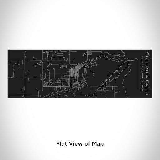 Rendered View of Columbia Falls Montana Map Engraving on 10oz Stainless Steel Insulated Cup with Sliding Lid in Black