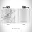 Rendered View of Columbia Falls Montana Map Engraving on 6oz Stainless Steel Flask in White