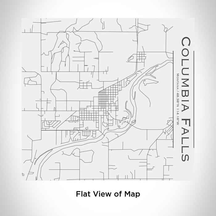 Rendered View of Columbia Falls Montana Map Engraving on 17oz Stainless Steel Insulated Tumbler in White