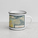 Right View Custom Columbia Falls Montana Map Enamel Mug in Woodblock