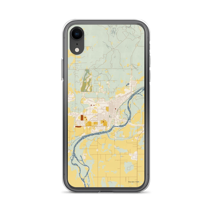 Custom Columbia Falls Montana Map Phone Case in Woodblock