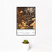 12x18 Columbia River Gorge National Scenic Area Map Print Portrait Orientation in Ember Style With Small Cactus Plant in White Planter
