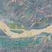 Columbia River Gorge National Scenic Area Map Print in Afternoon Style Zoomed In Close Up Showing Details