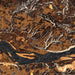Columbia River Gorge National Scenic Area Map Print in Ember Style Zoomed In Close Up Showing Details