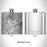 Rendered View of Columbia River Gorge National Scenic Area Map Engraving on 6oz Stainless Steel Flask