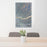 24x36 Columbia River Gorge Washington Map Print Portrait Orientation in Afternoon Style Behind 2 Chairs Table and Potted Plant