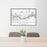 24x36 Columbia River Gorge Washington Map Print Lanscape Orientation in Classic Style Behind 2 Chairs Table and Potted Plant