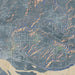 Columbia River Gorge Washington Map Print in Afternoon Style Zoomed In Close Up Showing Details