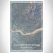Columbia River Gorge Washington Map Print Portrait Orientation in Afternoon Style With Shaded Background