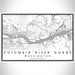 Columbia River Gorge Washington Map Print Landscape Orientation in Classic Style With Shaded Background