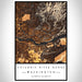 Columbia River Gorge Washington Map Print Portrait Orientation in Ember Style With Shaded Background