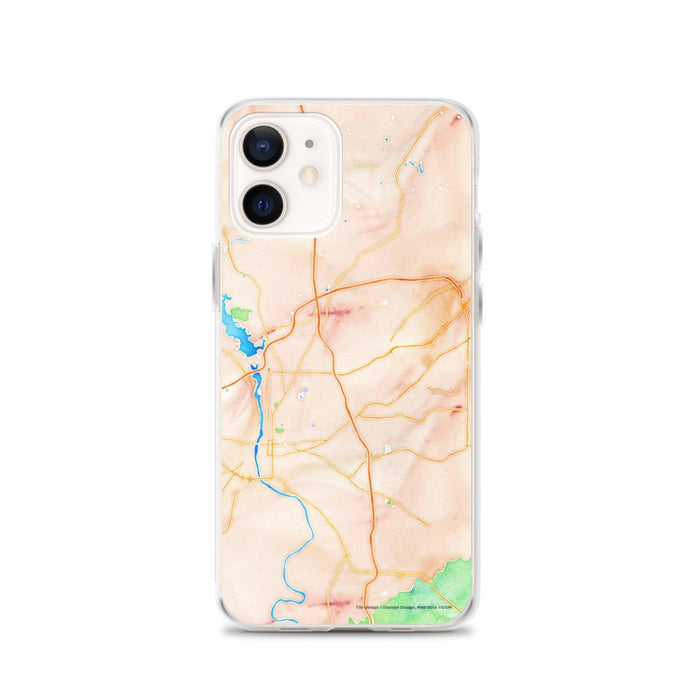 Custom Columbus Georgia Map iPhone 12 Phone Case in Watercolor