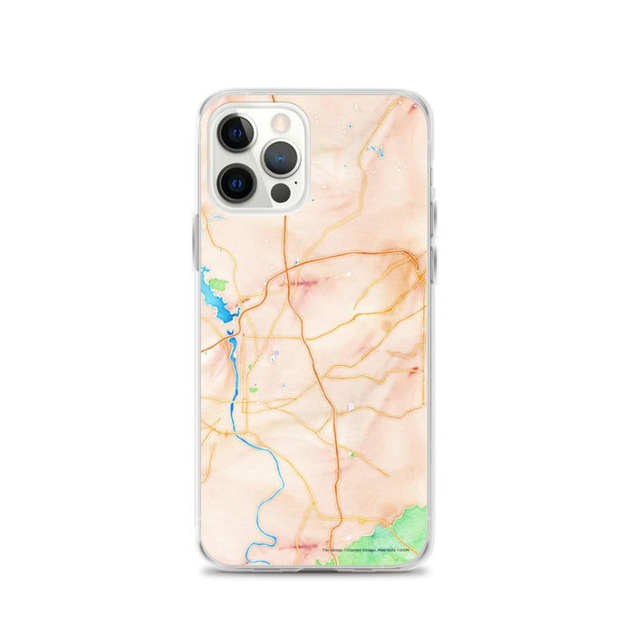 Custom Columbus Georgia Map iPhone 12 Pro Phone Case in Watercolor