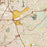Columbus Georgia Map Print in Woodblock Style Zoomed In Close Up Showing Details