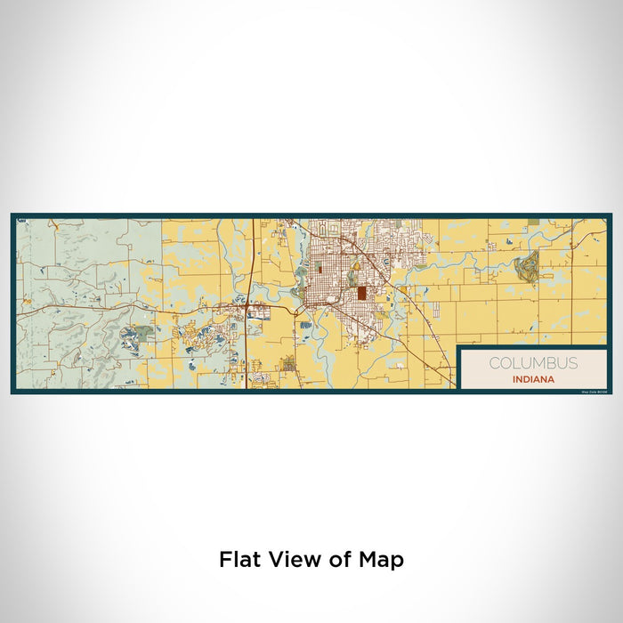 Flat View of Map Custom Columbus Indiana Map Enamel Mug in Woodblock