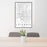 24x36 Columbus Ohio Map Print Portrait Orientation in Classic Style Behind 2 Chairs Table and Potted Plant