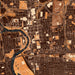 Columbus Ohio Map Print in Ember Style Zoomed In Close Up Showing Details