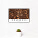 12x18 Columbus Ohio Map Print Landscape Orientation in Ember Style With Small Cactus Plant in White Planter