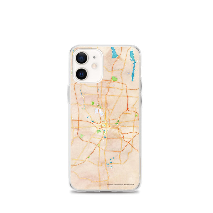 Custom Columbus Ohio Map iPhone 12 mini Phone Case in Watercolor