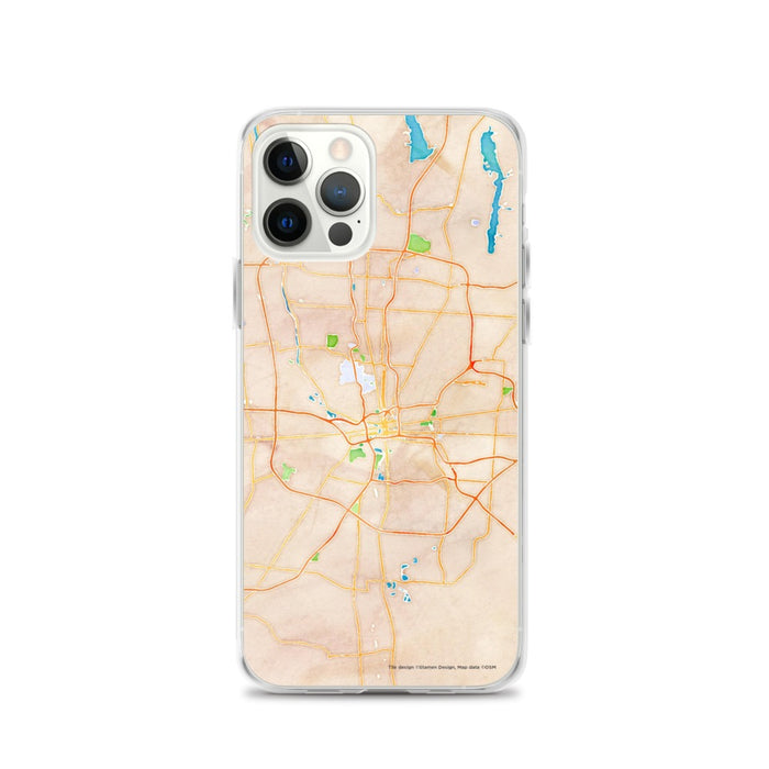 Custom Columbus Ohio Map iPhone 12 Pro Phone Case in Watercolor