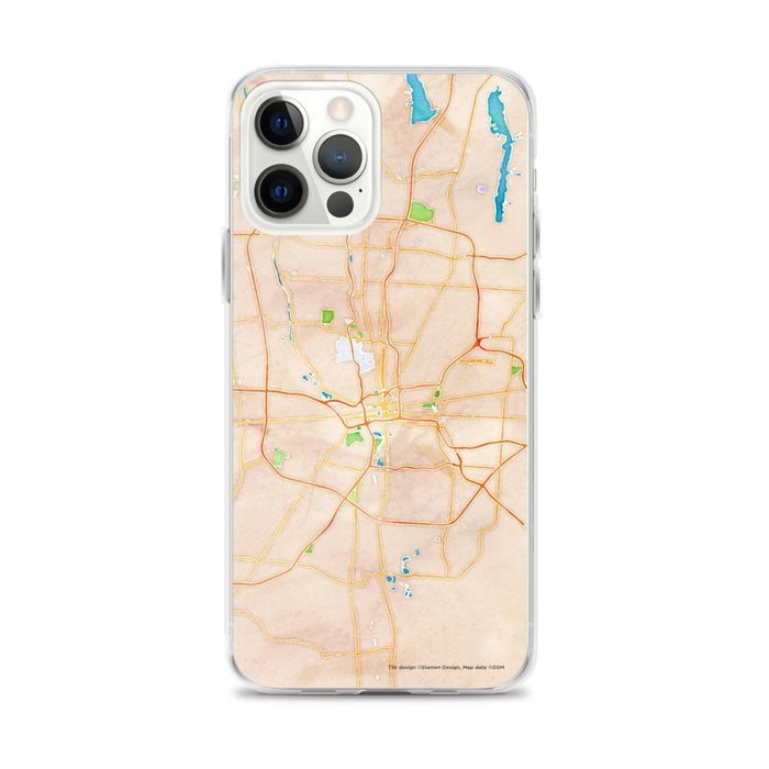 Custom Columbus Ohio Map iPhone 12 Pro Max Phone Case in Watercolor