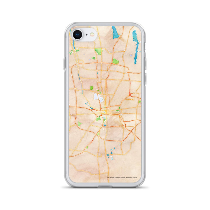 Custom Columbus Ohio Map iPhone SE Phone Case in Watercolor