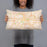 Person holding 20x12 Custom Columbus Ohio Map Throw Pillow in Watercolor