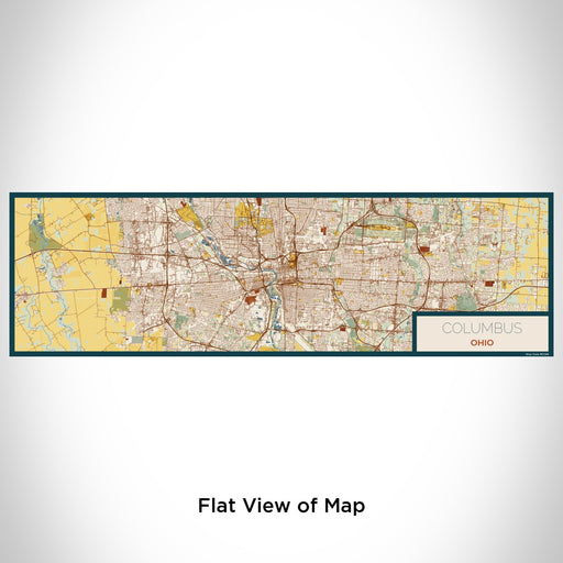 Flat View of Map Custom Columbus Ohio Map Enamel Mug in Woodblock