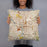 Person holding 18x18 Custom Columbus Ohio Map Throw Pillow in Woodblock