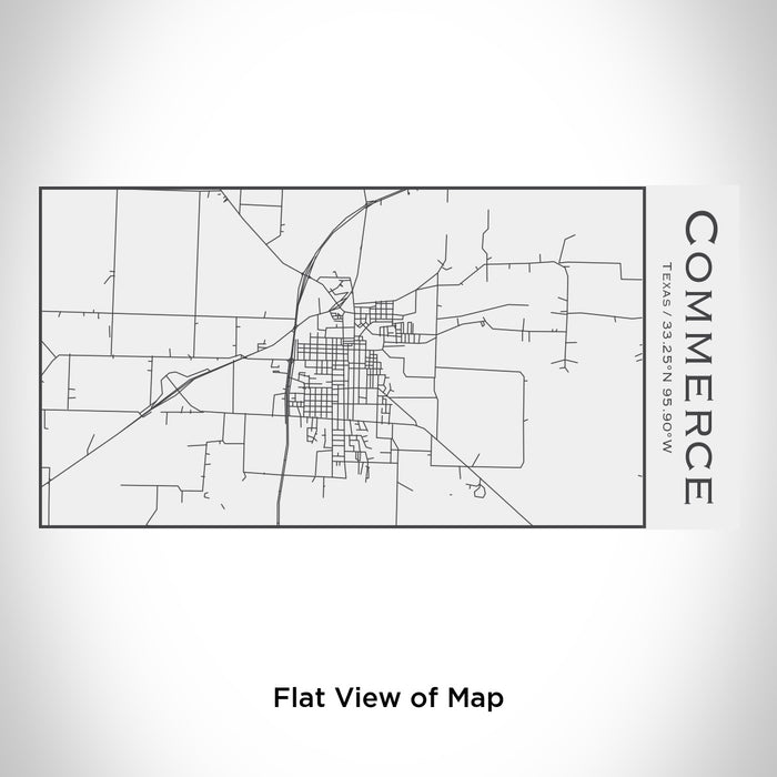 Rendered View of Commerce Texas Map Engraving on 17oz Stainless Steel Insulated Cola Bottle in White