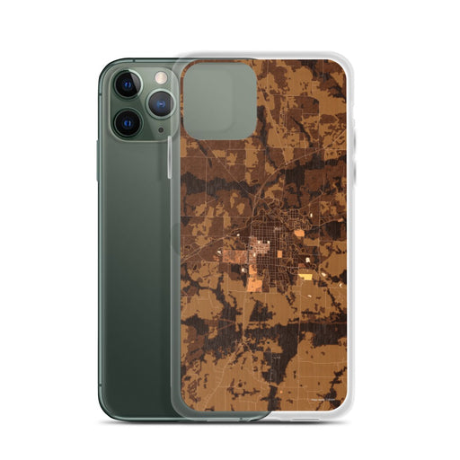 Custom Commerce Texas Map Phone Case in Ember on Table with Laptop and Plant