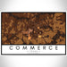 Commerce Texas Map Print Landscape Orientation in Ember Style With Shaded Background