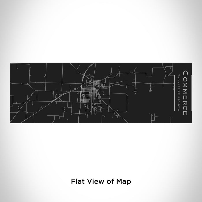 Rendered View of Commerce Texas Map Engraving on 10oz Stainless Steel Insulated Cup with Sliding Lid in Black