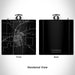 Rendered View of Commerce Texas Map Engraving on 6oz Stainless Steel Flask in Black