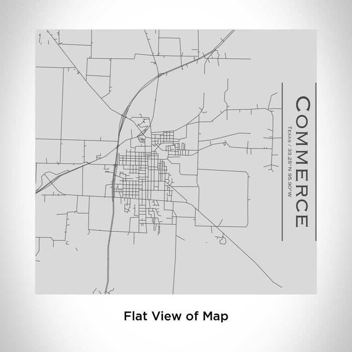 Rendered View of Commerce Texas Map Engraving on 17oz Stainless Steel Insulated Tumbler