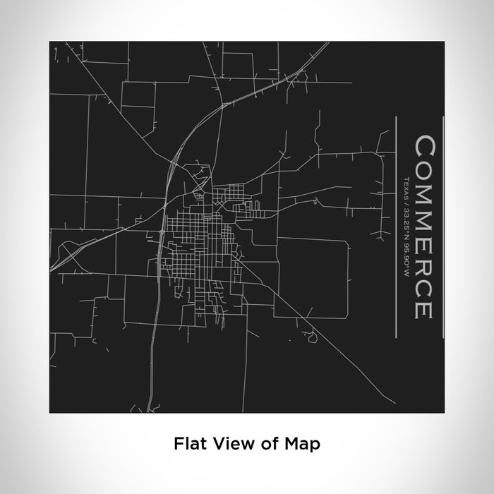 Rendered View of Commerce Texas Map Engraving on 17oz Stainless Steel Insulated Tumbler in Black