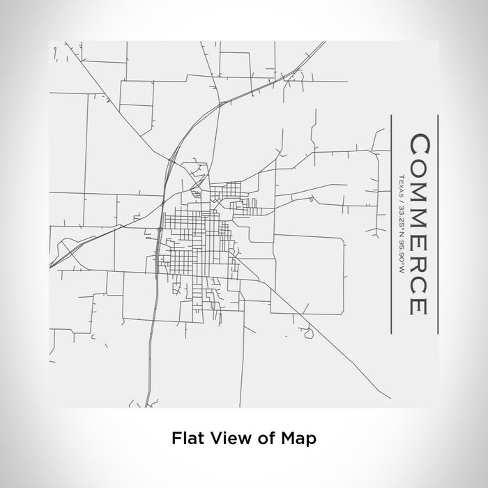 Rendered View of Commerce Texas Map Engraving on 17oz Stainless Steel Insulated Tumbler in White