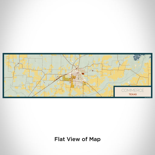 Flat View of Map Custom Commerce Texas Map Enamel Mug in Woodblock