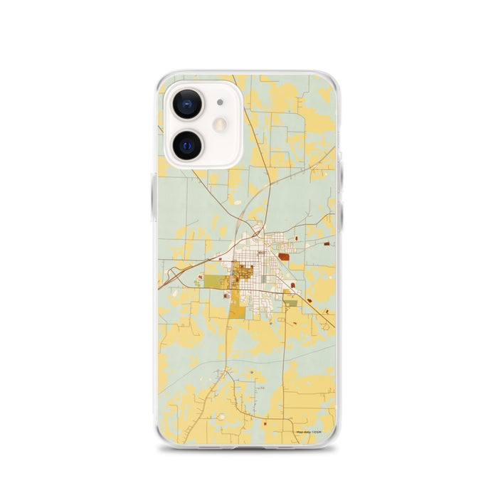 Custom Commerce Texas Map iPhone 12 Phone Case in Woodblock