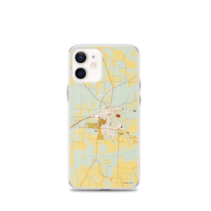 Custom Commerce Texas Map iPhone 12 mini Phone Case in Woodblock