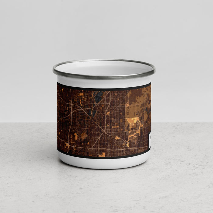 Front View Custom Commerce City Colorado Map Enamel Mug in Ember