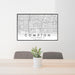 24x36 Compton California Map Print Lanscape Orientation in Classic Style Behind 2 Chairs Table and Potted Plant